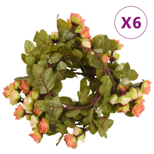 Grinaldas de Flores   215 cm Vermelho Pôr-do-Sol (6 pcs)