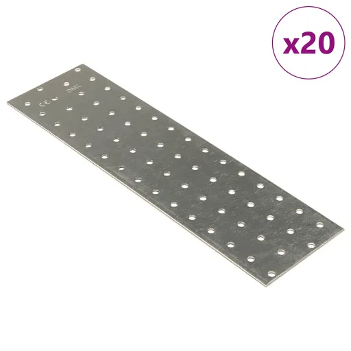 Chapas Perfuradas   2 mm 300x80 mm Aço Galvanizado (20 pcs)
