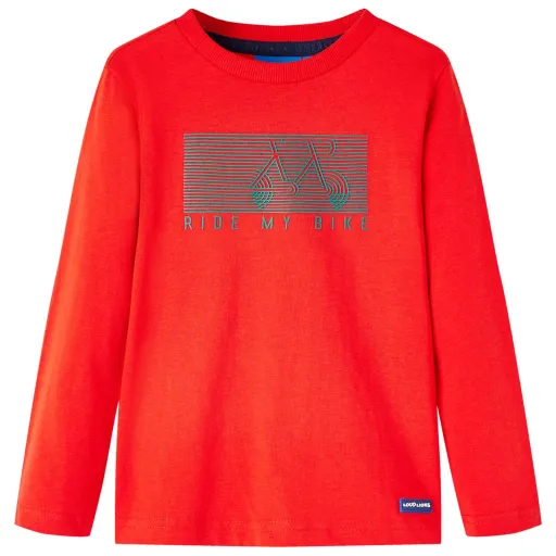 T-Shirt de Manga Comprida para Criança Vermelho 116