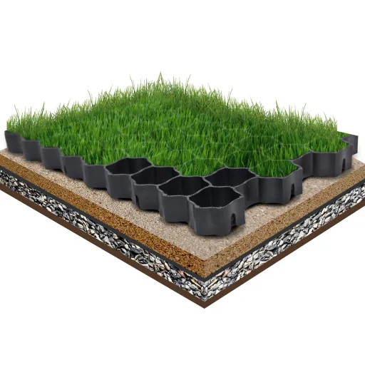 Grelhas para Relvado   60x40x3 cm Plástico Preto (16 pcs)