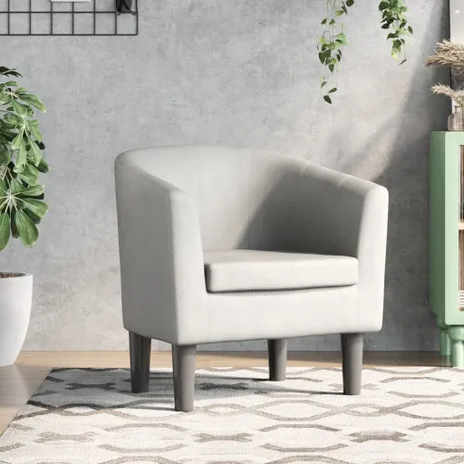 Poltrona Couro Artificial Branco