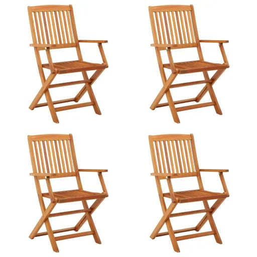 Cadeiras de Jardim Dobráveis   Eucalipto Maciço (4 pcs)