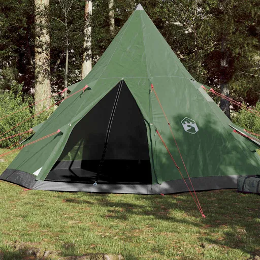 Tenda de Campismo Tipi para 4 Pessoas Impermeável Verde