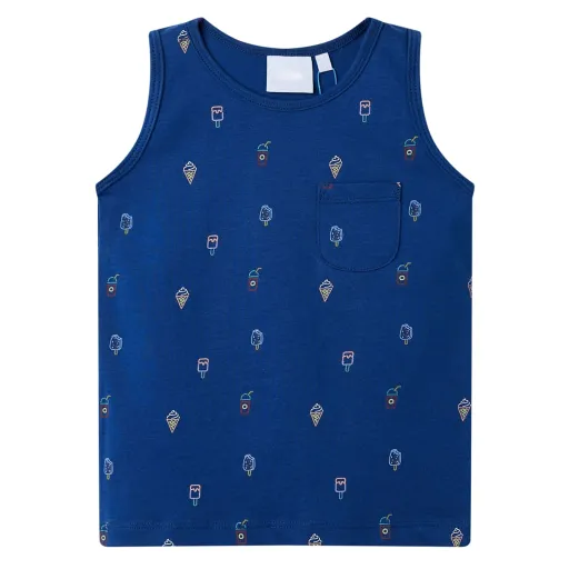 Camisola de Manga Cava para Criança Azul-Escuro 128