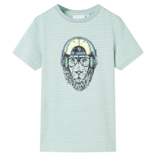 T-Shirt para Criança com Riscas Menta-Claro 104