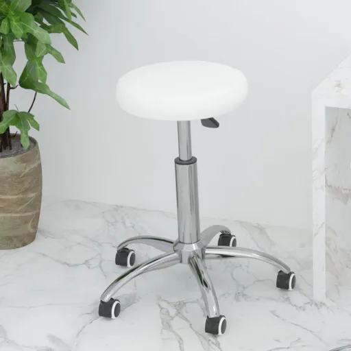 Cadeira de Escritório Giratória Couro Artificial Branco