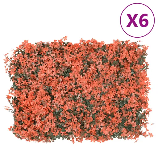 Vedação Folhas Ácer Artificiais   40x60cm Vermelho-Claro (6 pcs)