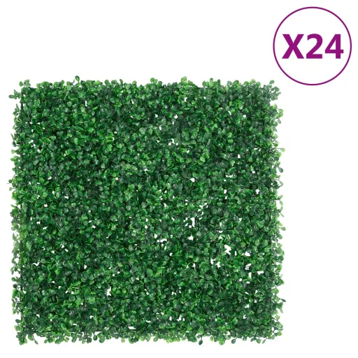 Vedação de Arbusto Artificial   50x50 cm Verde (24 pcs)