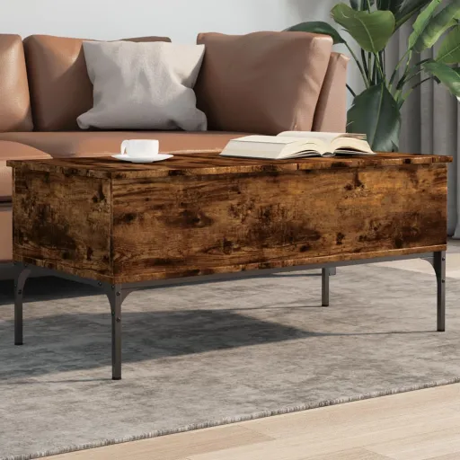 Mesa de Centro 100x50x45cm Deriv. Madeira/Metal Carvalho Fumado