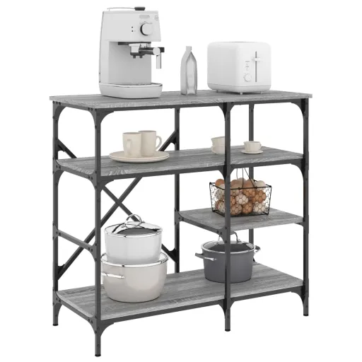 Estante 90x40x84 cm Derivados de Madeira e Metal Cinza Sonoma