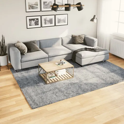 Tapete Shaggy de Pelo Alto PAMPLONA 200x280 cm Azul
