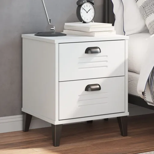Mesa de Cabeceira VIKEN Derivados de Madeira Branco