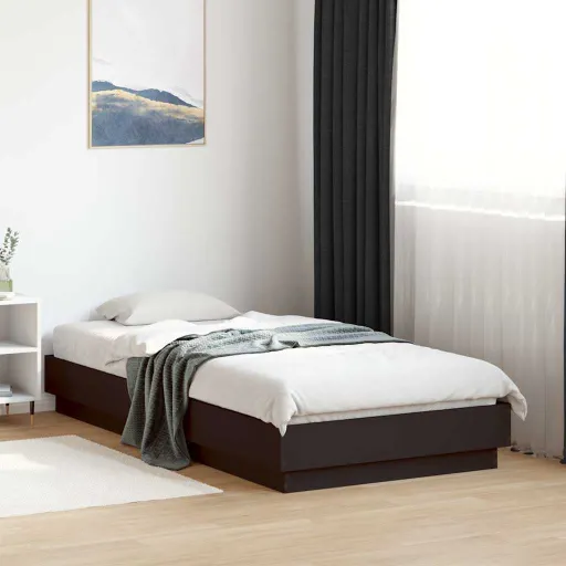 Estrutura de Cama 90x190 cm Derivados de Madeira Preto