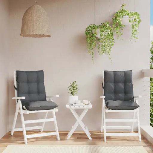 Almofadões Cadeira Encosto Baixo Jardim   Oxford Antracite (2 pcs)