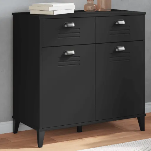 Aparador VIKEN 80x40x80 cm Derivados de Madeira Preto