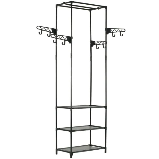Suporte para Roupas Aço e Tecido Não Tecido 55x28,5x175cm Preto