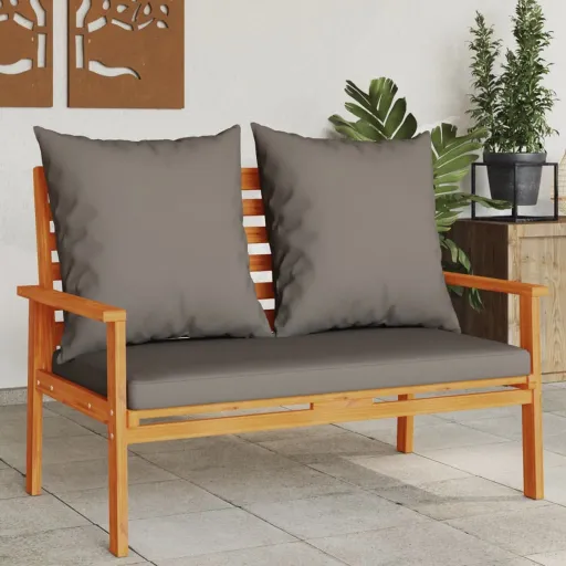 Banco de Jardim com Almofadão 120 cm Madeira de Acácia Maciça