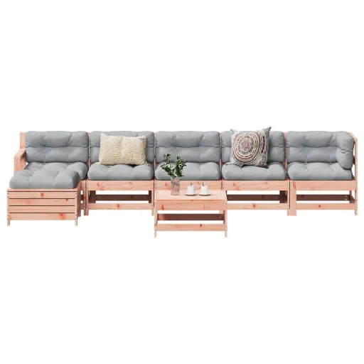 Conjunto Lounge de Jardim Madeira de Douglas Maciça (7 pcs)