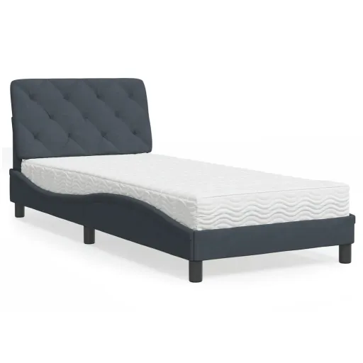 Cama com Colchão 80x200 cm Veludo Cinzento-Escuro