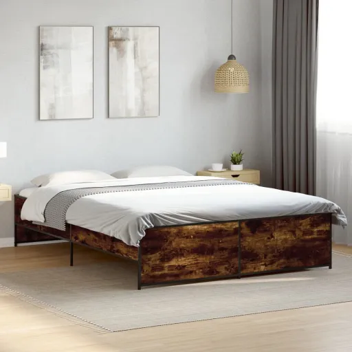Estrutura de Cama 160x200 cm Derivados Madeira/Metal