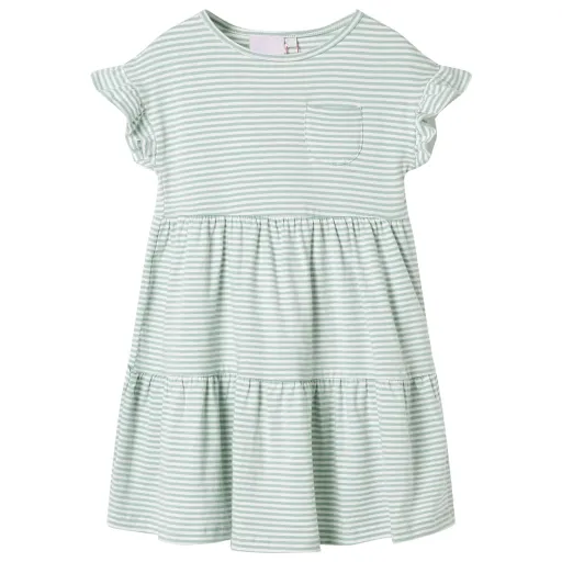 Vestido para Criança de Mangas com Folhos Menta 128