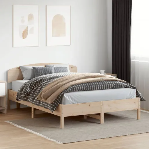 Cama Sem Colchão 160x200 cm Madeira de Pinho Maciça