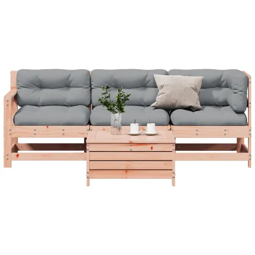 Conj. Lounge Jardim com Almofadões Madeira Douglas Maciça (4 pcs)
