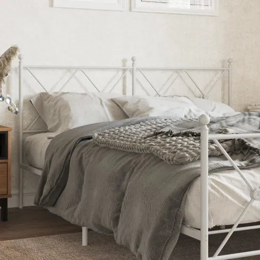 Cabeceira de Substituição 160 cm Metal Branco