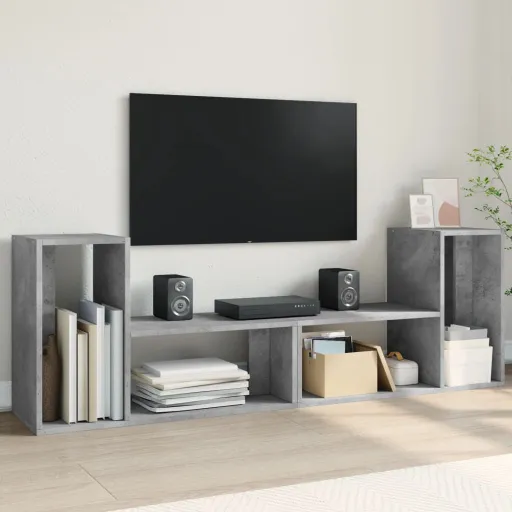 Móveis de TV   75x30x50 cm Derivados Madeira Cinza Cimento (2 pcs)