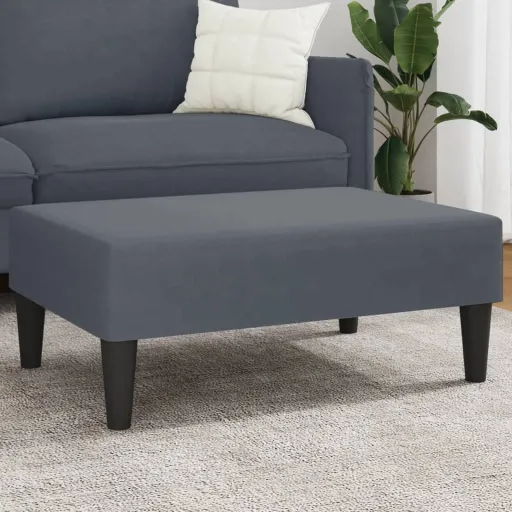 Apoio de Pés 77x55x31 cm Veludo Cinzento-Escuro
