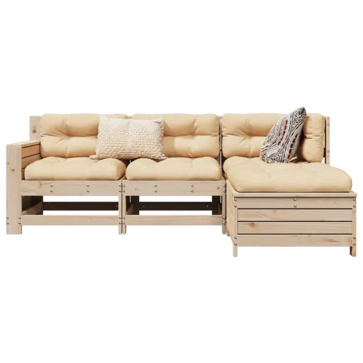 Conjunto Sofás de Jardim Madeira de Pinho Maciça (4 pcs)
