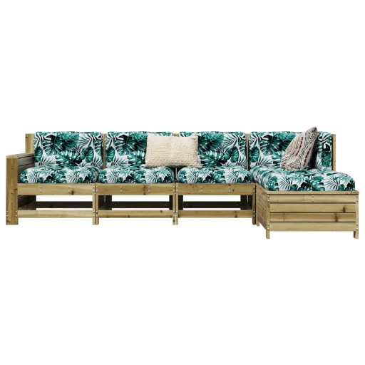 Conjunto de Sofás para Jardim Madeira de Pinho Impregnada (5 pcs)