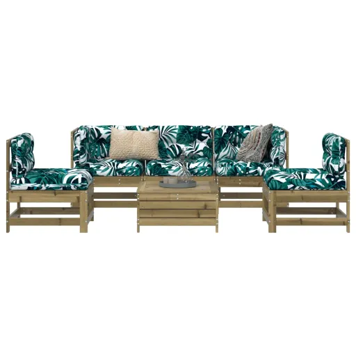 Conjunto de Sofás de Jardim Madeira de Pinho Impregnada (6 pcs)