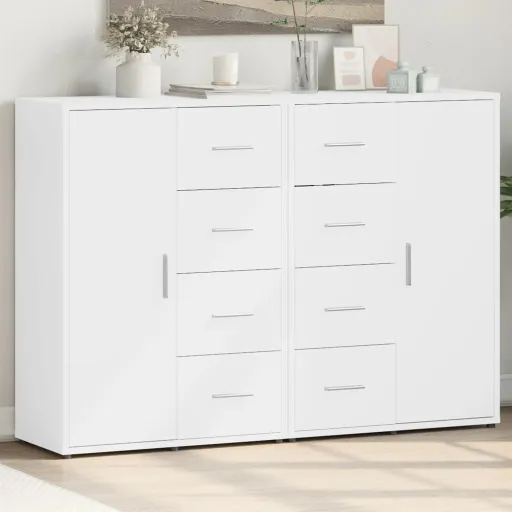 Aparadores   60x31x84 cm Derivados de Madeira Branco (2 pcs)