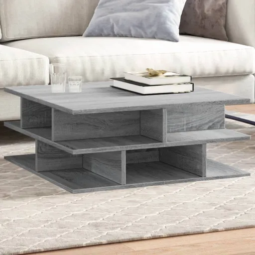 Mesa de Centro 70x70x29 cm Derivados de Madeira Cinzento Sonoma