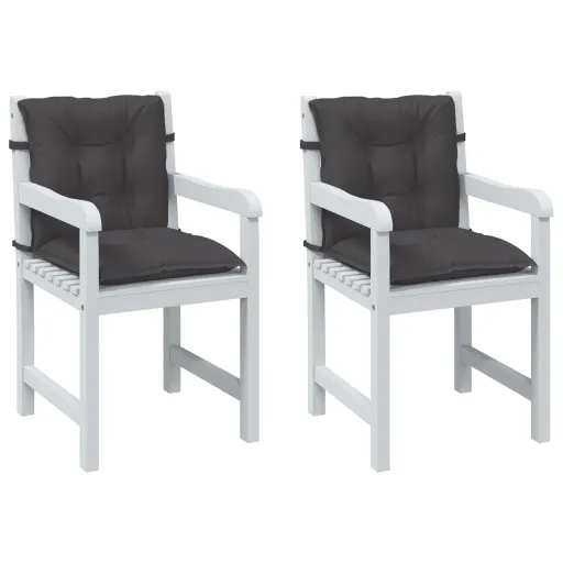 Almofadões Lombares p/ Cadeiras   Mesclado Tecido Antracite (2 pcs)