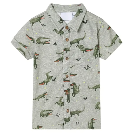 Camisa para Criança Cor Caqui-Claro Mesclado 128