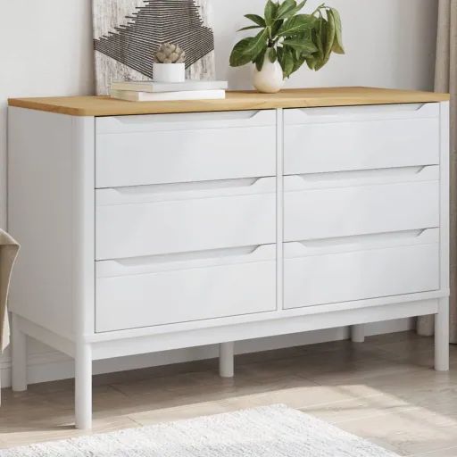 Cómoda FLORO Madeira de Pinho Maciça Branco