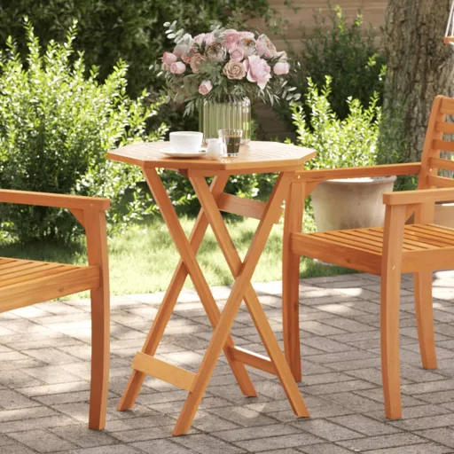 Mesa de Jardim Dobrável Ø60x75 cm Madeira de Acácia Maciça