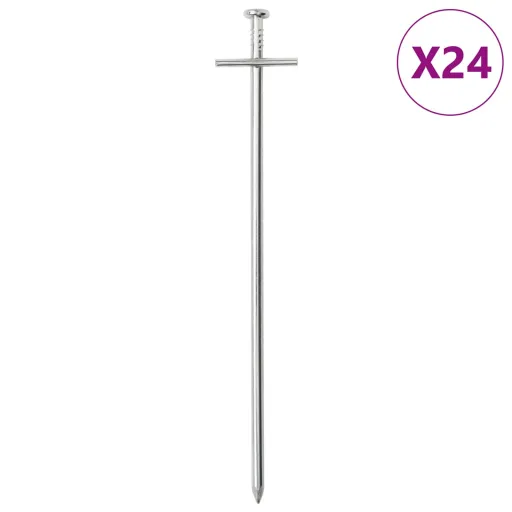 Estacas para Tenda   23 cm Ø6 mm Aço Galvanizado (24 pcs)