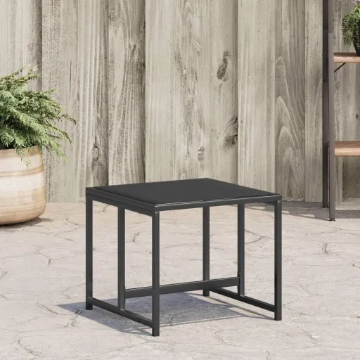 Bancos de Jardim   Aço e Textilene Preto (4 pcs)