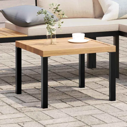 Mesa de Centro p/ Jardim 55x55x39,5 cm Aço Revestido a pó Preto