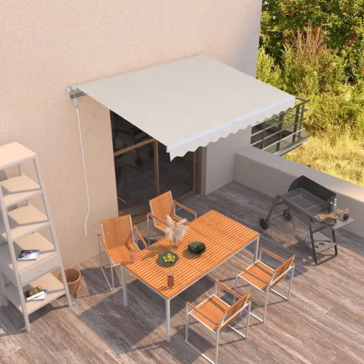 Toldo Retrátil Automático 300x250 cm Cor Creme
