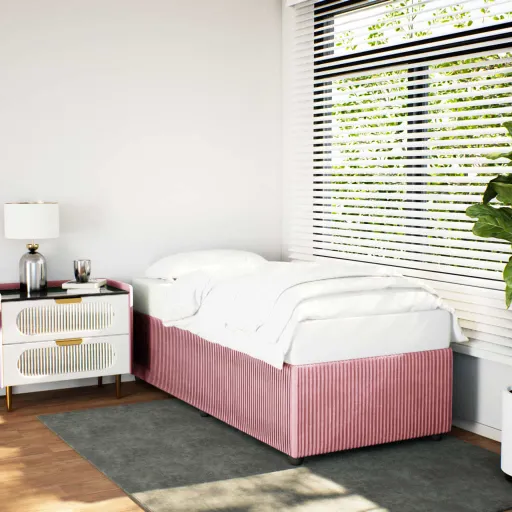 Estrutura de Cama 80x200 cm Veludo Rosa