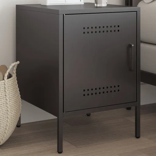 Mesa de Cabeceira 36x39x50,5 cm Aço Preto
