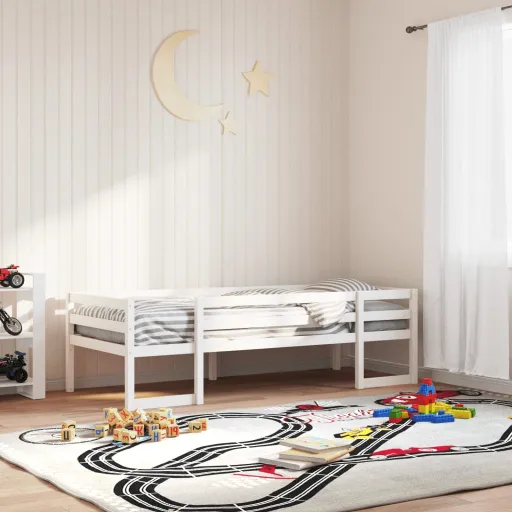 Estrutura de Cama Infantil 90x200 cm Pinho Maciço Branco