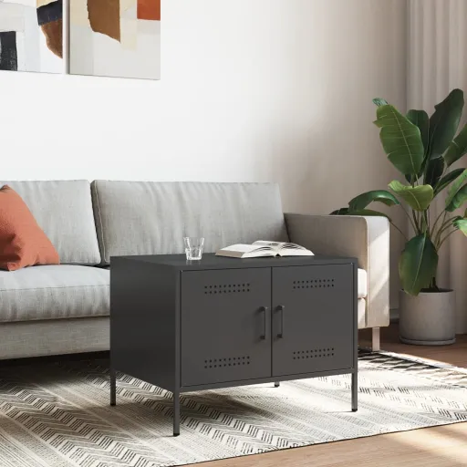 Mesa de Centro 68x50x50,5 cm Aço Preto