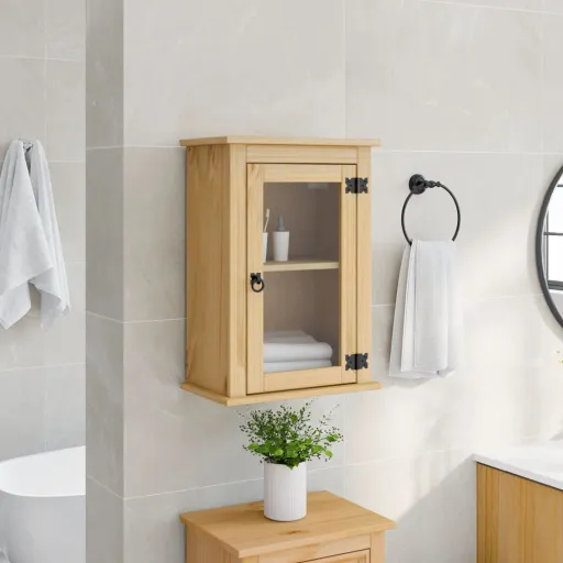 Móvel de WC para Parede Corona 45x27x64,5 cm Pinho Maciço