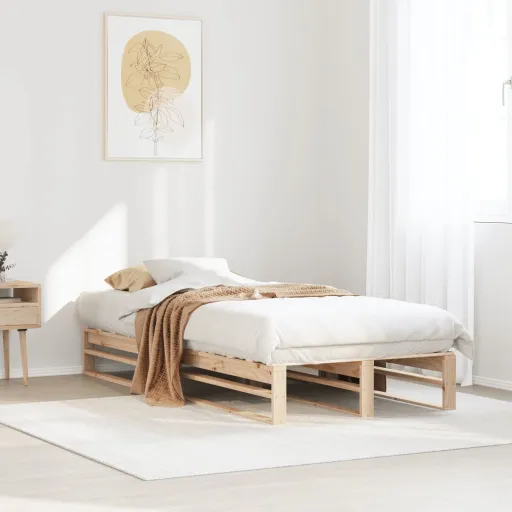Cama Sem Colchão 90x200 cm Madeira de Pinho Maciça