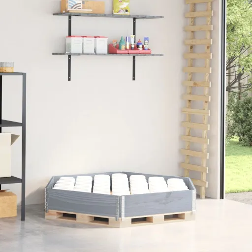 Canteiro Elevado Hexagonal 160x160 cm Pinho Maciço Cinzento